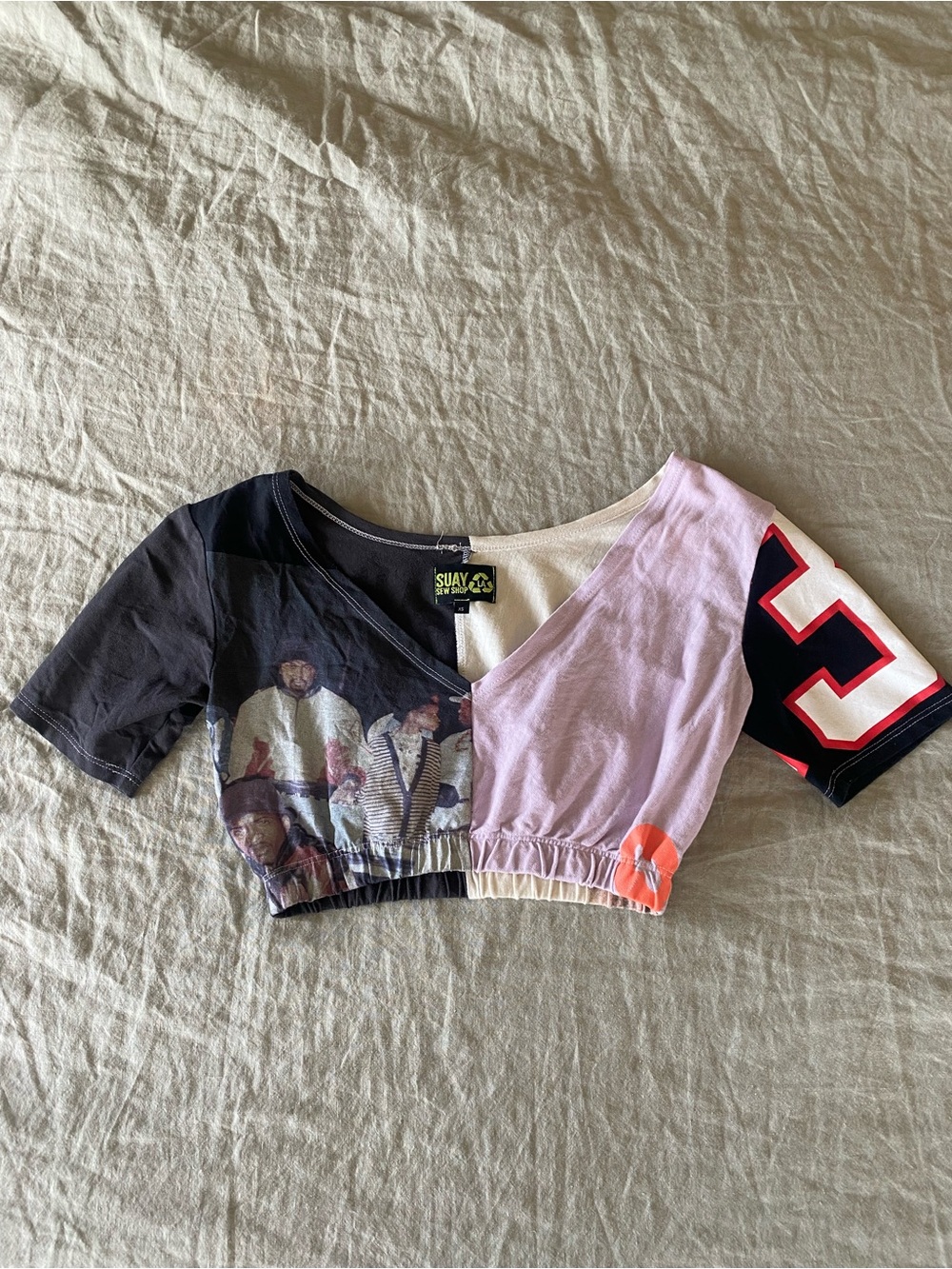 Colorblock Cropped Top - Upcycled